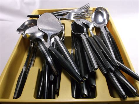 Eldan Mid Century Modern Stainless Flatware Japan Lot 57 Pcs