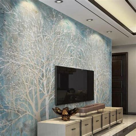 Custom Mural Wallpaper Elegant Forest Trees Wallcovering Bvm Home