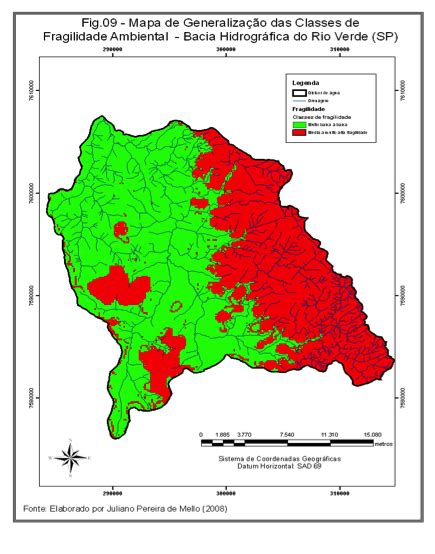 Mapa De Generaliza O Das Classes De Fragilidade Ambiental Da Bacia