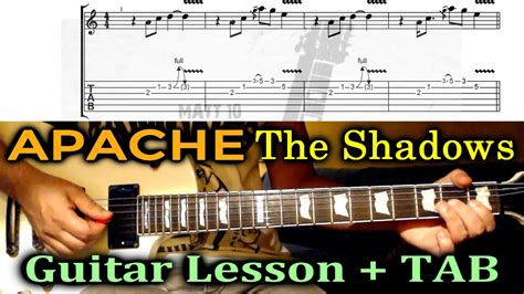 Apache The Shadows Guitar Lesson Tab Cover Tutorial How To Play