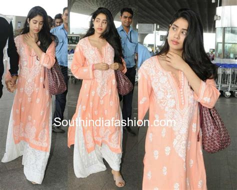 Janhvi Kapoor In A Chikankari Palazzo Suit South India Fashion