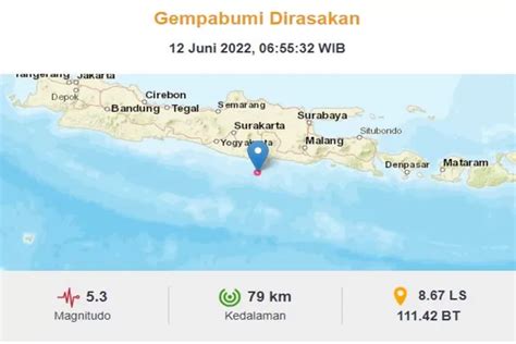 Gempa Berkekuatan 5 3 Magnitudo Guncang Pacitan Jawa Timur Terasa