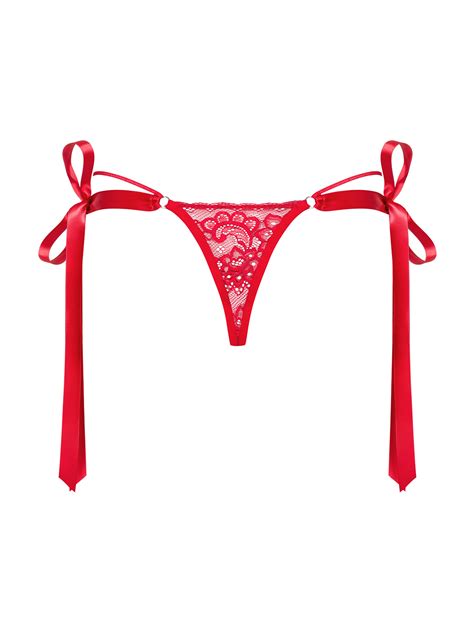 String Mit Schleifchen Rot Slips Strings Club Hot Fashion