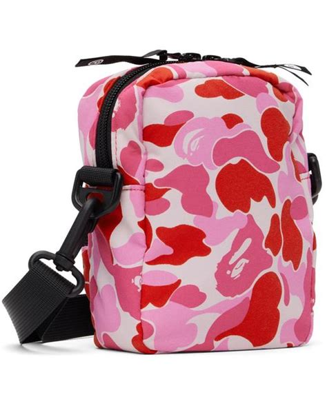 A Bathing Ape Mini Abc Camo Shark Bag In Red For Men Lyst Australia