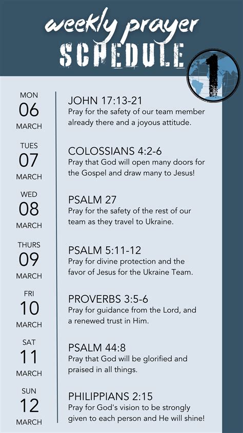 Week 1 Prayer Schedule Rescue 1 Global