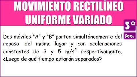 Dos M Viles A Y B Parten Simult Neamente Del Reposo Del Mismo