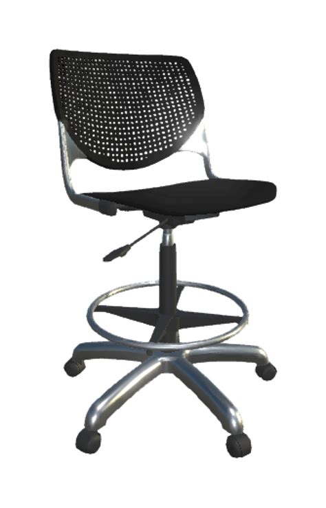 black drafting stool  wheels kool  kfi studios