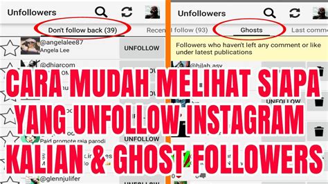 Cara Melihat Siapa Yang Unfollow Tidak Follow Instagram Kalian YouTube