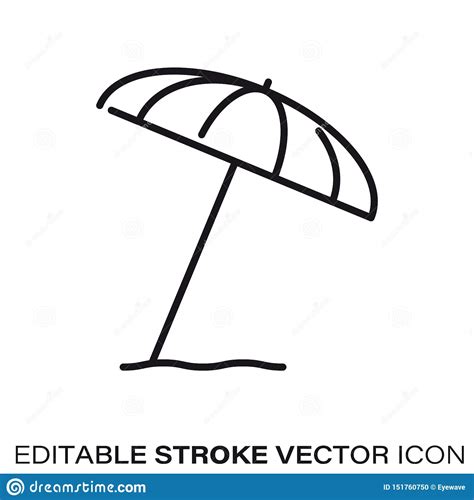 Vector De Lijnpictogram Van De Strandparaplu Vector Illustratie Illustration Of Parasol Lijn