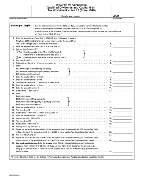 Qualified Dividends And Capital Gain Tax Worksheet In Excel