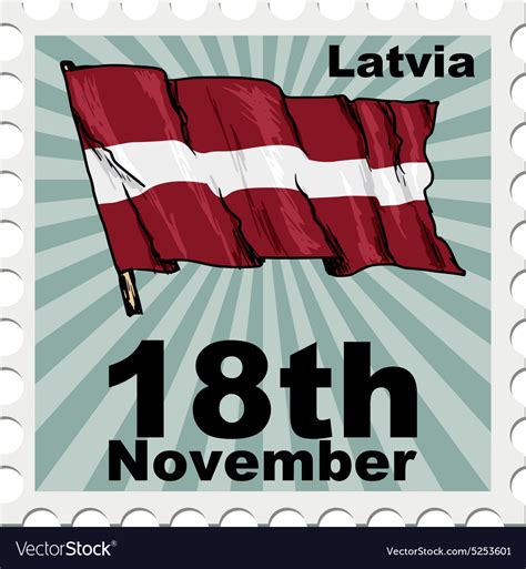 Post Stamp Of National Day Of Latvia Royalty Free Vector