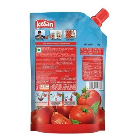 Kissan Fresh Tomato Ketchup 2 Kg Pouch At Rs 230 Pack Tamato Ketchup