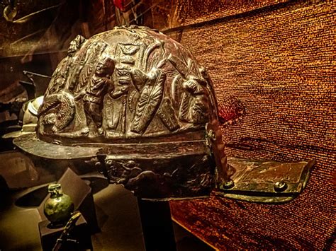 ornate helmet    gladiator barracks  pompeii  flickr