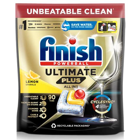 Finish Ultimate Plus All In One Lemon Sparkle 90 Pack