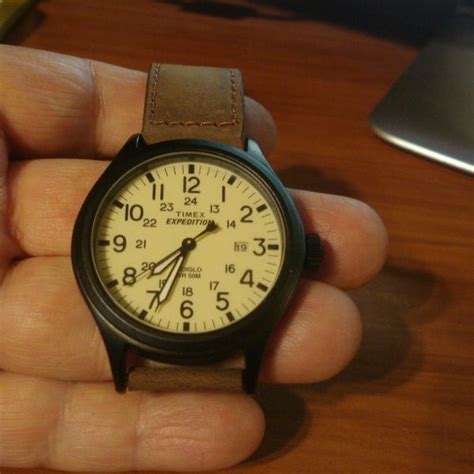 Timex Men S Expedition Military Watch Model T49963 Indiglo Leather Band New Watchcharts