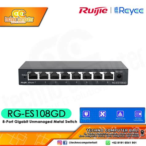 Jual SWITCH HUB RUIJIE REYEE RG ES108GD 8 Port Gigabit Unmanaged Switch