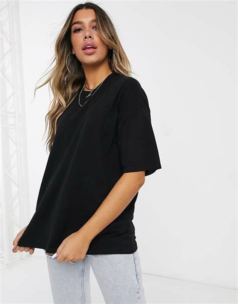 Asos Design Super Oversized T Shirt With Seam Detail In Black Asos