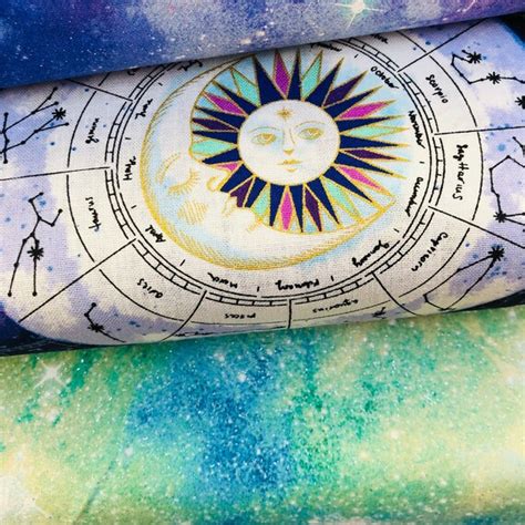 Magical Galaxy Celestial Cotton Fabrics With Metallic Thread Etsy