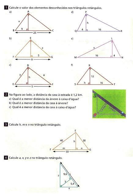 Exercicios Matematica Triangulos 8 Ano Educação