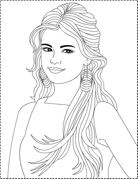 Dibujos De Selena Gomez 123815 Persona Famosa Para Colorear