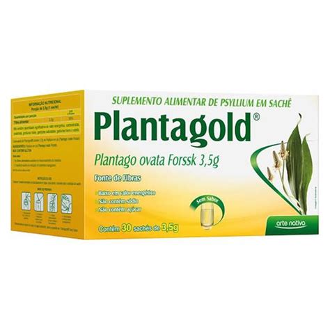 Planta Gold Psyllium Plantago Ovata Rico Em Fibras Sem Sabor Sach S