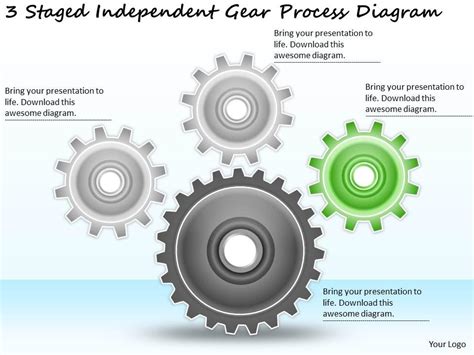 1814 Business Ppt Diagram 3 Staged Independent Gear Process Diagram