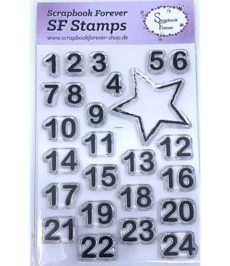 Silikonstempel Clear Stamps Adventskalenderzahlen Scrapbook Forever