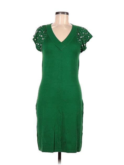 Tiana B Solid Green Casual Dress Size M 76 Off Thredup