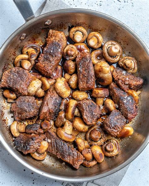 Pan Seared Mushroom Steak Bites - Healthy Fitness Meals