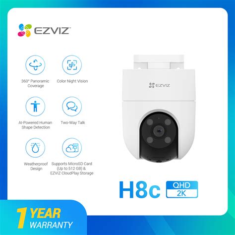 EZVIZ H8C 4MP Wifi Camera 360Pan Tilt Security Camera Outdoor