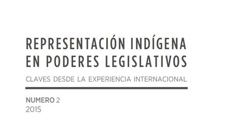 Informe Pnud Representación Indígena En Poderes Legislativos Claves Desde La Experiencia