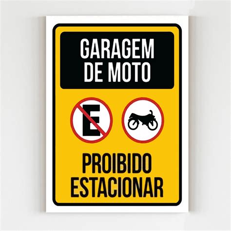 Placa De Aviso Garagem De Moto Proibido Estacionar X A Shopee Brasil