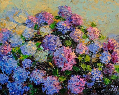 Hydrangea Painting Flower Art Abstract Flower Painting Flower Painting