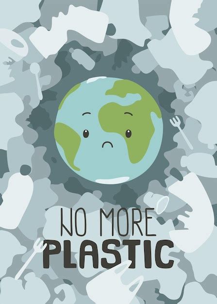 Premium Vector Ecological Poster With Sad Planet Earth Surrounded