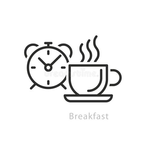 Sistema Del Icono De La Caja Del Desayuno Estilo Simple Ilustración