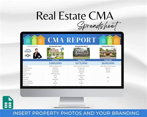 Real Estate Cma Spreadsheet Comparative Market Analysis Realtor Cma