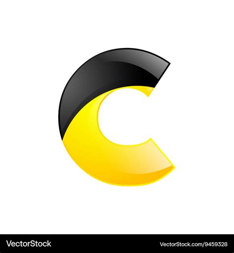 Creative Yellow And Black Symbol Letter C For Your