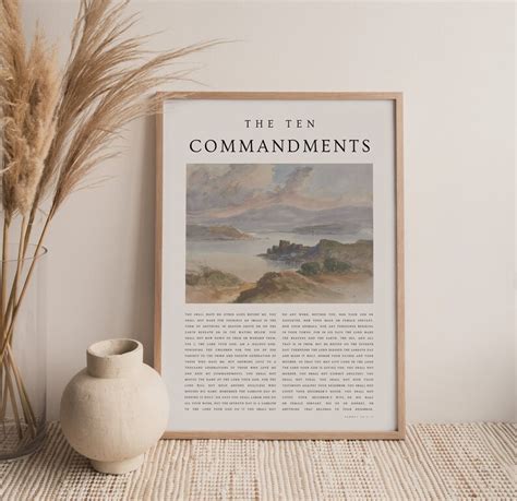 The Ten Commandments Printable Ten Commandments Wall Art Etsy