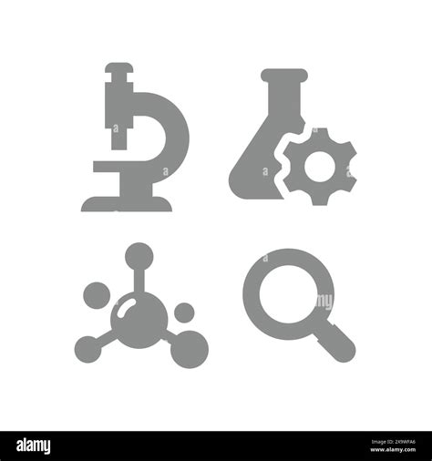 Chemistry And Science Vector Icon Set Test Tube Microscope Research