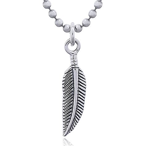 Oxidized Silver Tribal Feather Pendant By BeYindi