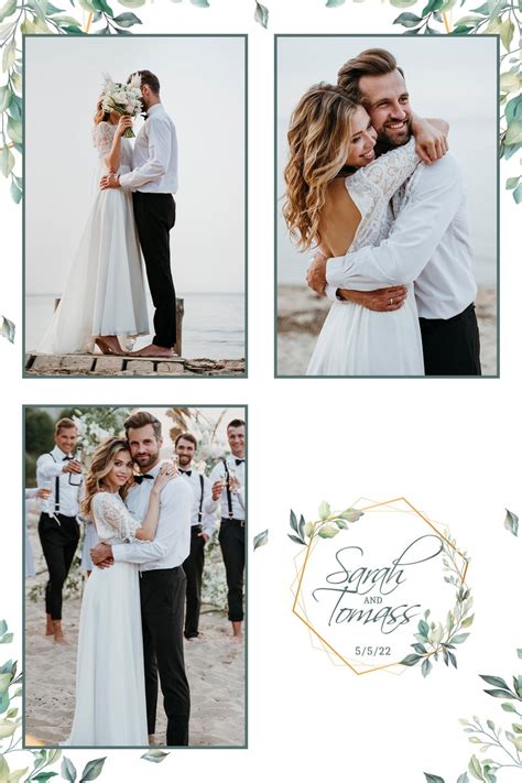 Wedding Photo Booth Template Eucalyptus Photobooth Boho Greenery Frame