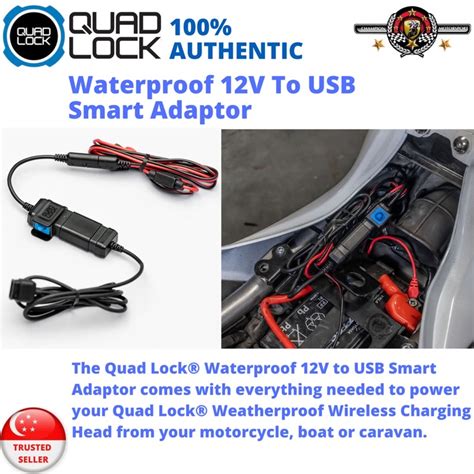 Quad Lock Waterproof V To Usb Smart Adaptor Shopee Singapore