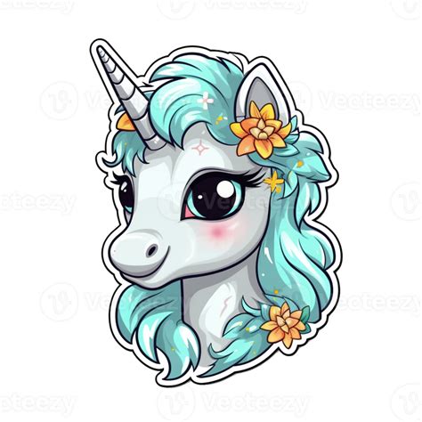 Cute Cartoon Unicorn Sticker 24487788 Png