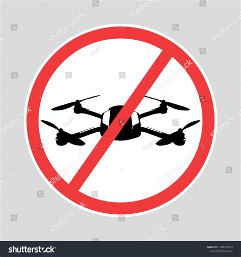 No Fly Drones Sign No Fly Zone Drone Sign Royalty Free Stock Vector