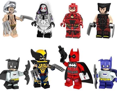 Superhero Wolverine Deadpool Batman Minifigures Lego Compatible Dc