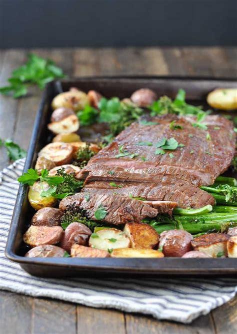 Sheet Pan Flank Steak With Crispy Potatoes And Broccolini The