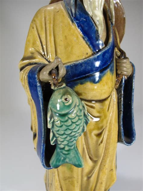 Sold Price Vintage Chinese Ceramic Fisherman Sculpture July 5 0118