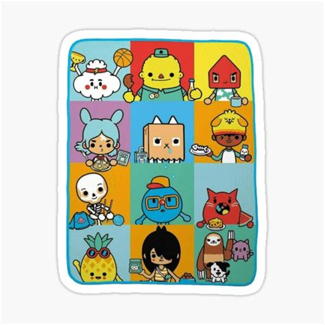 Colorful Toca Boca World Sticker For Sale By Masonbibi Redbubble