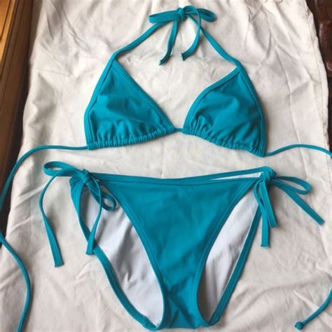 Victorias Secret TRIANGLE Top STRING BIKINI Turquois Gem