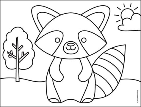 12+ Easy Raccoon Drawing - CelesteKael